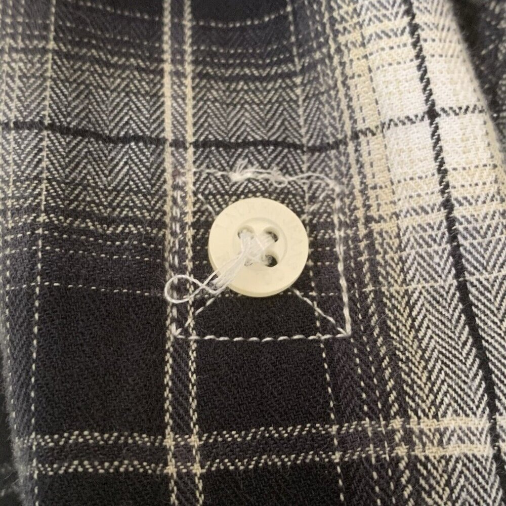 Ralph Lauren plaid flannel shirt Womens Medium‎ Black Cream Lauren Jeans Cotton - Picture 12 of 12